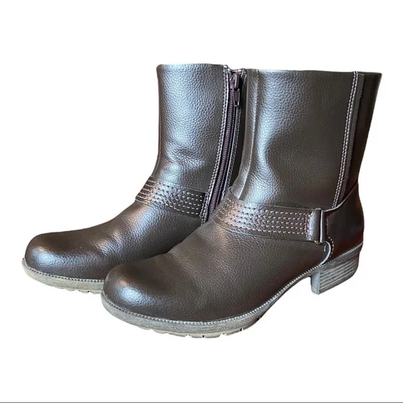 Clarks Women's Boots Ankle Zip Round Toe Booties Brown Size 9M - Picture 3 of 14